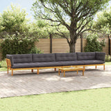 5 Piece Garden Pallet Sofa Units Solid Acacia Wood Natural