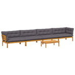 Garden Pallet Sofa Units 5 pcs Solid Acacia Wood Natural