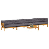5 Piece Garden Pallet Sofa Units Solid Acacia Wood Natural
