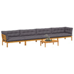 Garden Pallet Sofa Units 5 pcs Solid Acacia Wood Natural