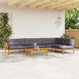 5 Piece Garden Pallet Sofa Units Solid Acacia Wood Natural - Top-Down View