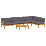 Garden Pallet Sofa Units 5 pcs Solid Acacia Wood Natural