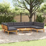 6 Piece Garden Pallet Sofa Units Solid Acacia Wood Natural