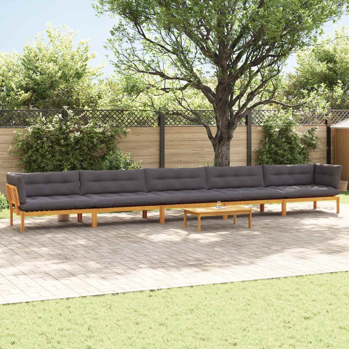 6 Piece Garden Pallet Sofa Units Solid Acacia Wood Natural