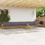 6 Piece Garden Pallet Sofa Units Solid Acacia Wood Natural