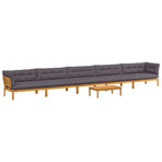 Garden Pallet Sofa Units 6 pcs Solid Acacia Wood Natural