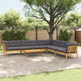 6 Piece Garden Pallet Sofa Units Solid Acacia Wood Natural