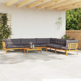6 Piece Garden Pallet Sofa Units Solid Acacia Wood Natural - Top-Down View