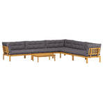6 Piece Garden Pallet Sofa Units Solid Acacia Wood Natural
