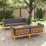 5 Piece Garden Pallet Sofa Units Solid Acacia Wood Natural