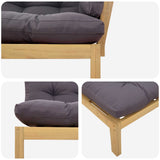 Garden Pallet Sofa Units 2 Piece Light Brown and Dark Grey - Rear View