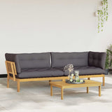 Garden Pallet Sofa Units 2 Piece Light Brown and Dark Grey - Side View