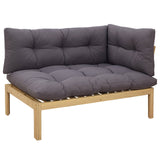 Garden Pallet Sofa Units 2 Piece Light Brown and Dark Grey
