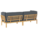Sofa Set with Cushion Plain 2 pcs Anthracite Solid Acacia Wood - Extra Image