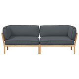 Sofa Set with Cushion Plain 2 pcs Anthracite Solid Acacia Wood