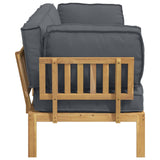 Sofa Set with Cushion Plain 2 pcs Anthracite Solid Acacia Wood - Extra Image