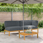 Sofa Set 3 pcs Anthracite Solid Acacia Wood