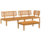 Sofa Set with Cushion Plain 3 pcs Anthracite Solid Acacia Wood