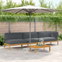 Sofa Set 4 pcs Anthracite Solid Acacia Wood