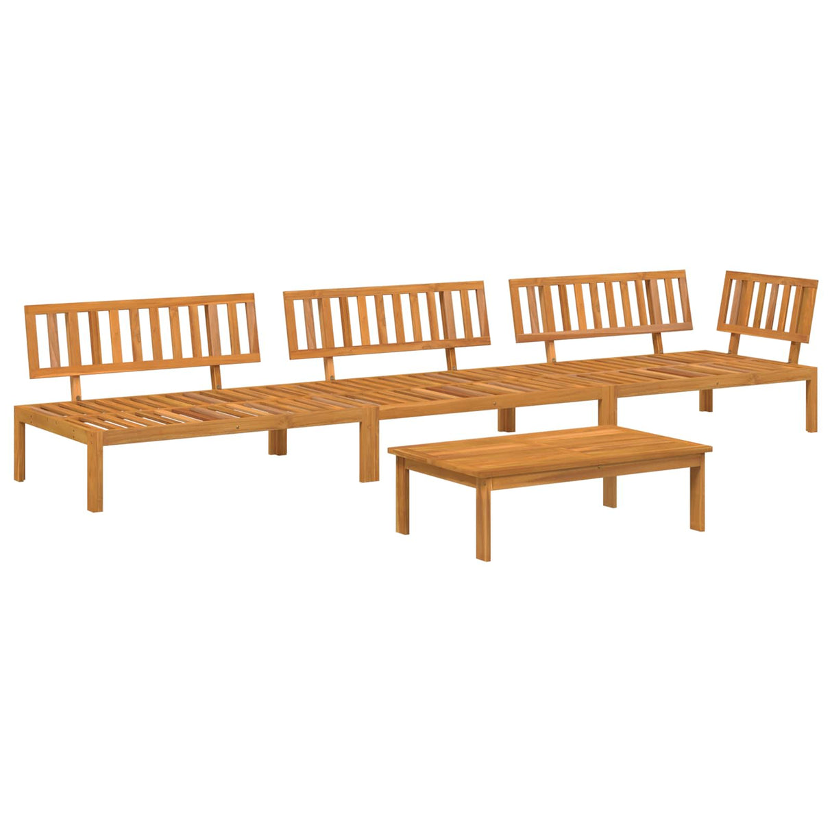 Sofa Set with Cushion Plain 4 pcs Anthracite Solid Acacia Wood