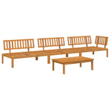 Sofa Set with Cushion Plain 4 pcs Anthracite Solid Acacia Wood - Side View
