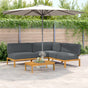 Sofa Set 4 pcs Anthracite Solid Acacia Wood