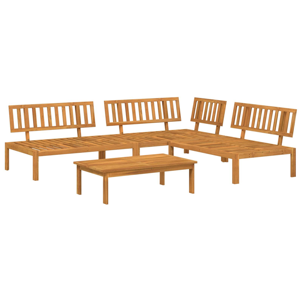 Sofa Set with Cushion Plain 4 pcs Anthracite Solid Acacia Wood