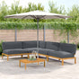 Sofa Set 5 pcs Anthracite Solid Acacia Wood