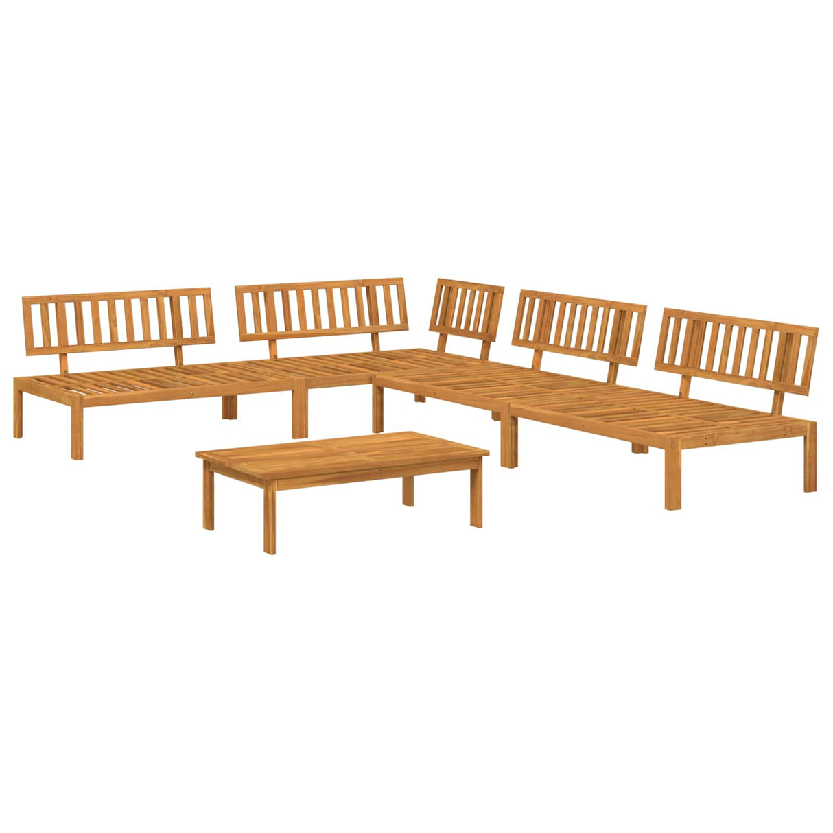 Sofa Set with Cushion Plain 5 pcs Anthracite Solid Acacia Wood