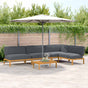 Sofa Set 5 pcs Anthracite Solid Acacia Wood