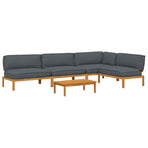 Sofa Set 5 pcs Anthracite Solid Acacia Wood