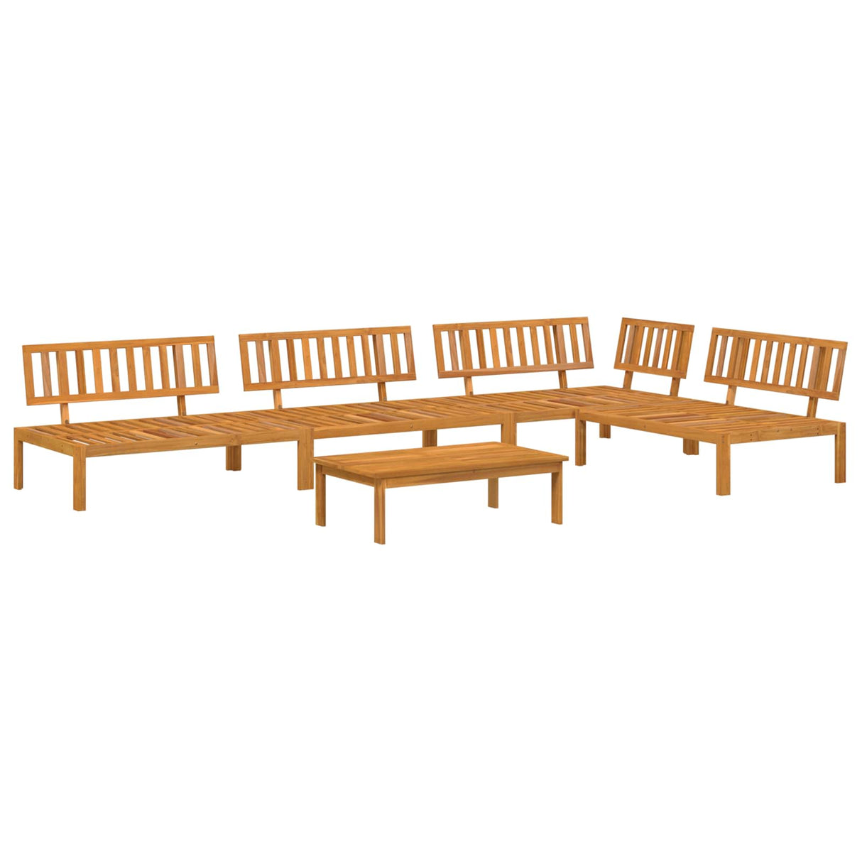Sofa Set with Cushion Plain 5 pcs Anthracite Solid Acacia Wood