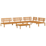 Sofa Set 5 pcs Anthracite Solid Acacia Wood
