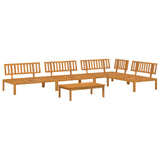 Sofa Set with Cushion Plain 5 pcs Anthracite Solid Acacia Wood - Side View