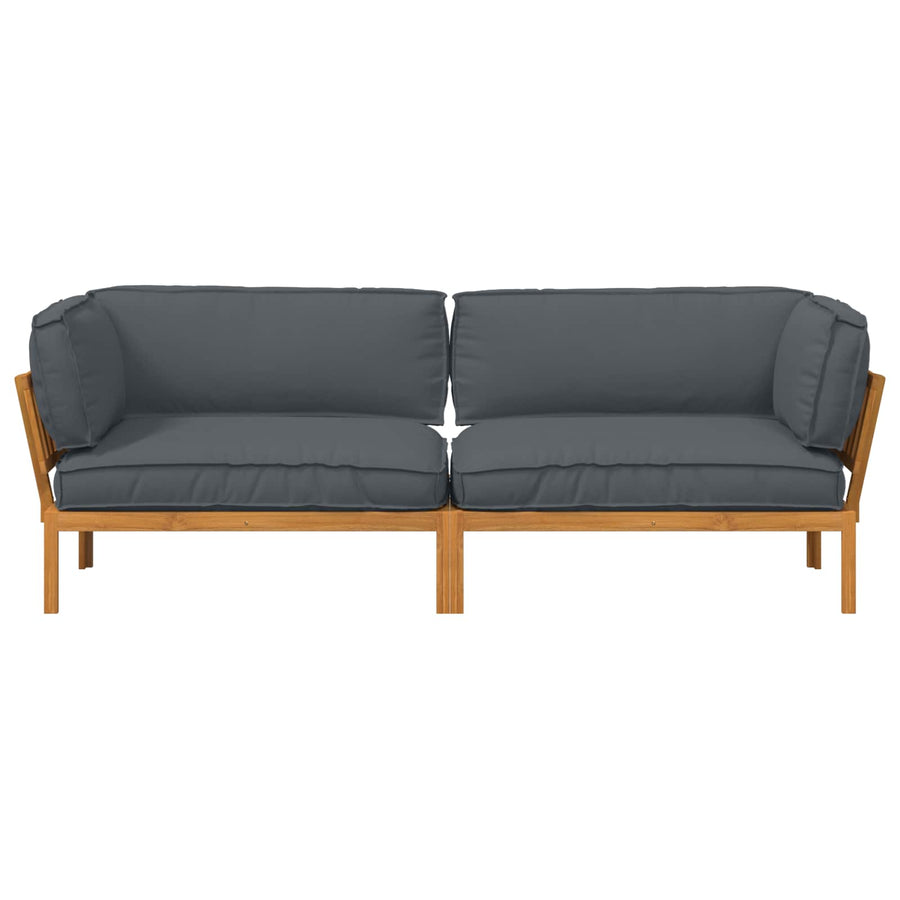 Sofa Set 2 pcs Anthracite Solid Acacia Wood