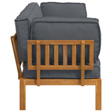 Sofa Set with Cushion Plain 2 pcs Anthracite Solid Acacia Wood
