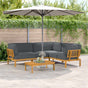 Sofa Set 4 pcs Anthracite Solid Acacia Wood