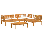 Sofa Set 4 pcs Anthracite Solid Acacia Wood