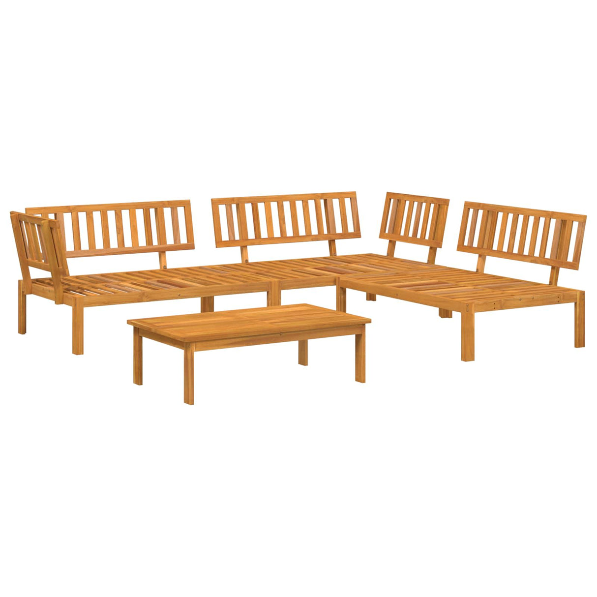 Sofa Set 4 pcs Anthracite Solid Acacia Wood