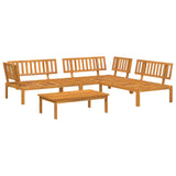 Sofa Set 4 pcs Anthracite Solid Acacia Wood - Side View