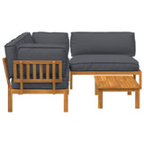 Sofa Set 4 pcs Anthracite Solid Acacia Wood - Extra Image