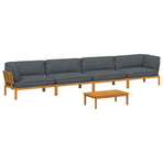 Sofa Set 5 pcs Anthracite Solid Acacia Wood
