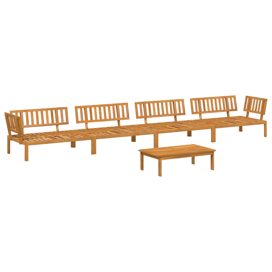 Sofa Set 5 pcs Anthracite Solid Acacia Wood