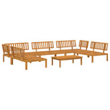 Sofa Set with Cushion Plain 6 pcs Anthracite Solid Acacia Wood