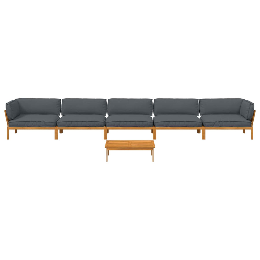 Sofa Set 6 pcs Anthracite 626 x 92 x 69 cm Solid Acacia Wood