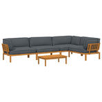 Sofa Set 5 pcs Anthracite Solid Acacia Wood