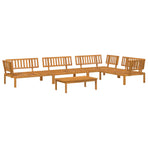 Sofa Set 5 pcs Anthracite Solid Acacia Wood