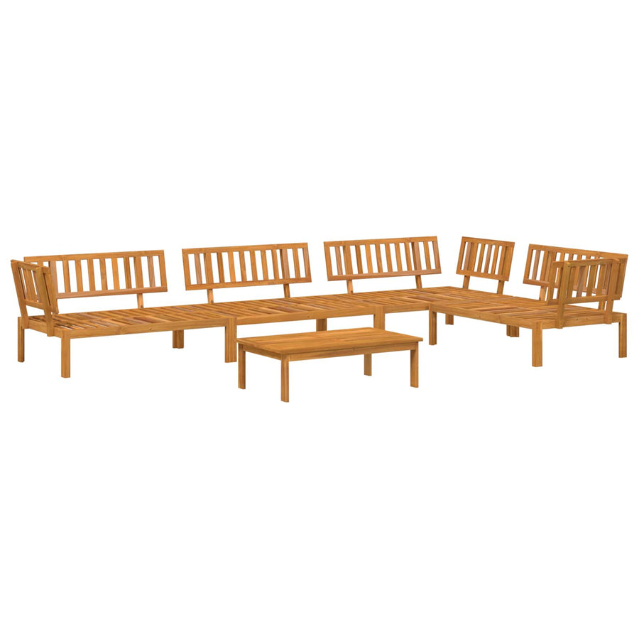Sofa Set 5 pcs Anthracite Solid Acacia Wood
