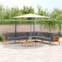 Sofa Set 6 pcs Anthracite Solid Acacia Wood