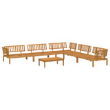 Sofa Set with Cushion Plain 6 pcs Anthracite Solid Acacia Wood